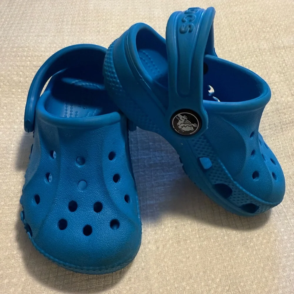 CROCS Baya Slip on Teal Turquoise Blue Clogs Infant Walker Children’s 5C